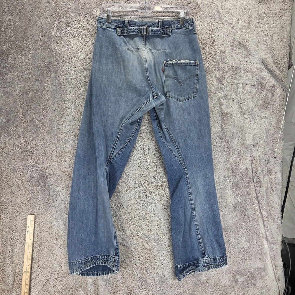 VTG Levis Engineered Jeans Mens Blue Twisted Buckle Back One Pocket Fits 29x30